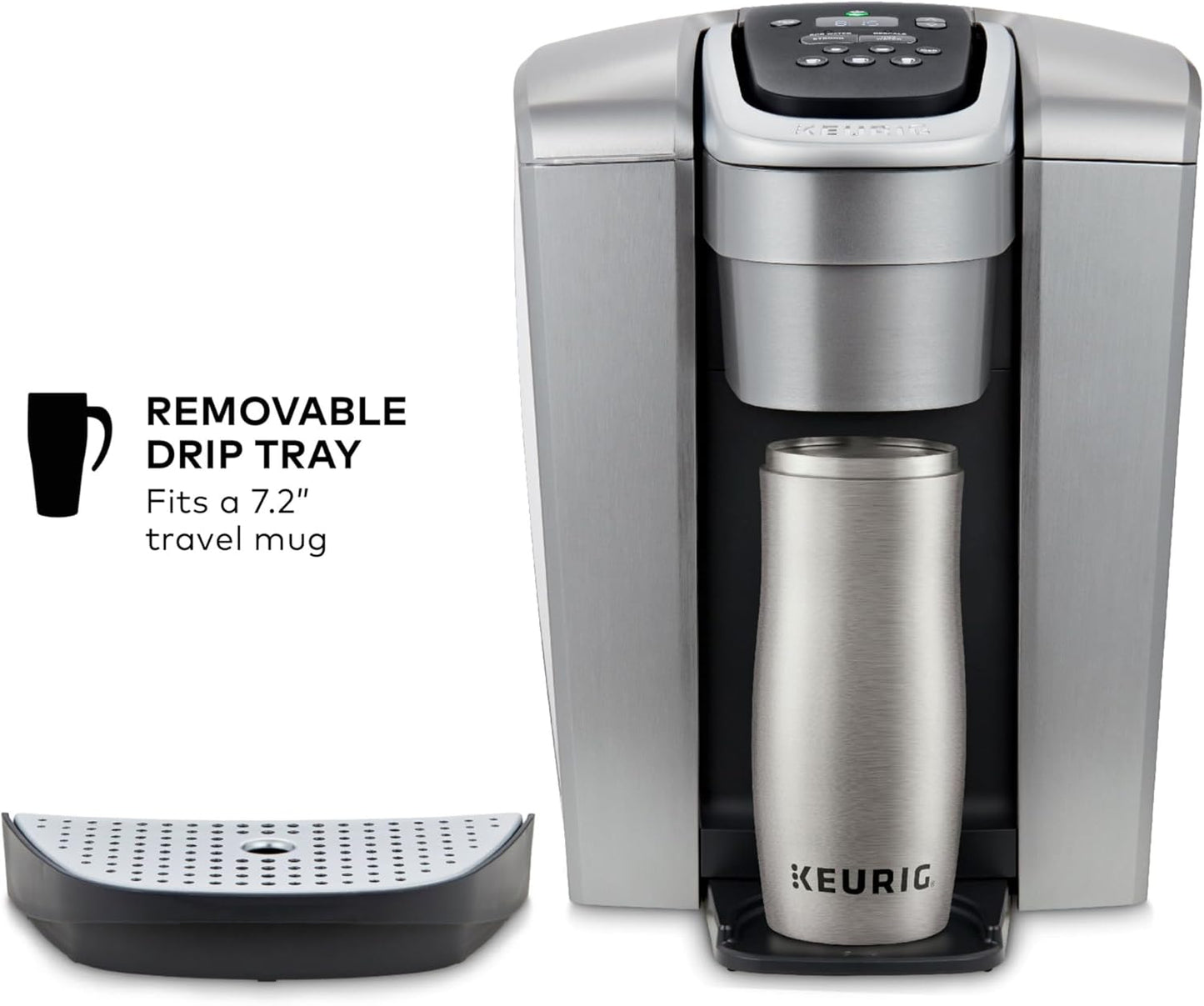 Keurig K-Elite Single Serve K-Cup Pod Coffee Maker, with Strength and Temperature Control, Iced Coffee Capability, 8 to 12oz Brew Size, Programmable, Brushed Silver