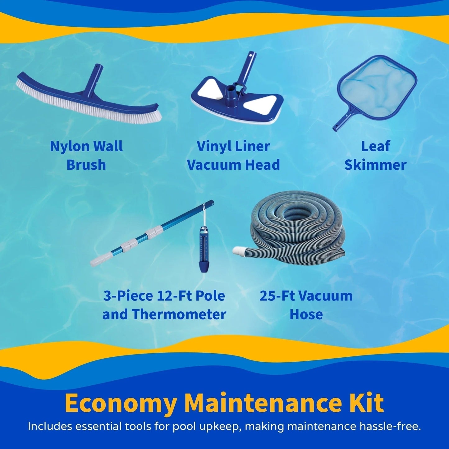 Blue Wave Affinity 24-ft Round 52-in Deep 7-in Top Rail Resin Swimming Pool Package