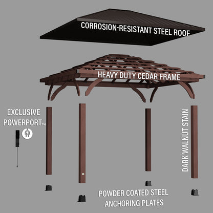 14×10 Cordova Gazebo-Dark Brown