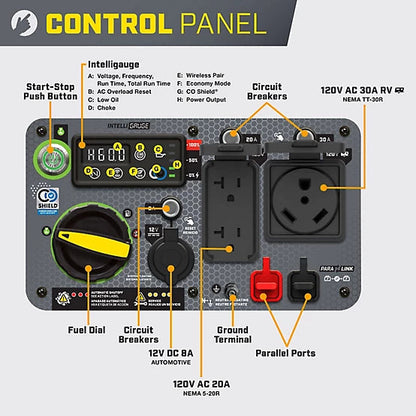 New!Champion Power Equipment 5500Watt Wireless Remote Start RV Ready Portable Inverter Generator with Quiet Technology & CO Shield
