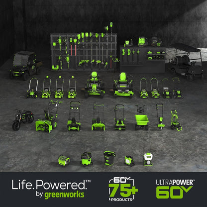 Greenworks 60V 25″ Cordless Brushless Self-Propelled Mower + Two (2) 4.0Ah Batteries & Dual Port Charger
