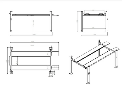 4H850 Heavy Duty Four Post Car lift 8500Lbs By KaTool