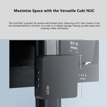 msi Cubi NUC AI Business Mini Desktop, Intel 16-Core Ultra 7 155H, 32GB DDR5, 1TB SSD, Support 4-Display & 4K, 2 x Thunderbolt 4, 2 x HDMI, Dual 2.5G LAN, Wi-Fi 6E, Windows 11 Pro, Black