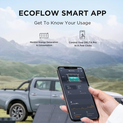 EF ECOFLOW Portable Power Station 3600Wh DELTA Pro, 120V AC Outlets x 5, 3600W, 2.7H Fast Charge, Lifepo4 Power Station