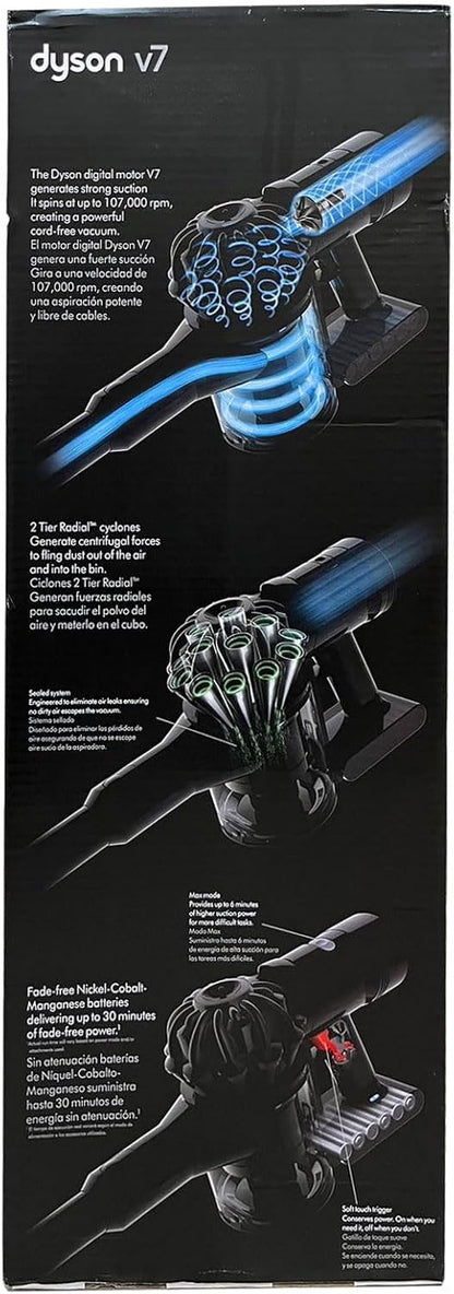 Dyson – V7 Fluffy Hardwood Cord-Free Stick Vacuum – Iron/Blue