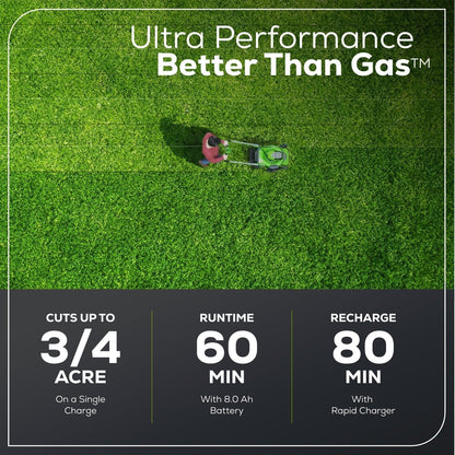 Greenworks 60V 21″ Self Propelled Lawn Mower with (1) 8.0 Ah Battery & Rapid Charger 2546402