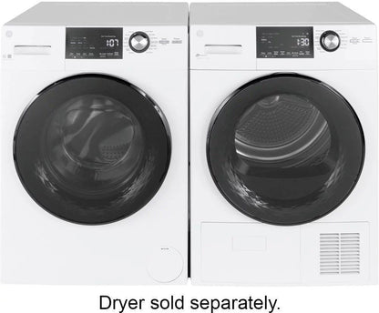 GE – 2.4 Cu. Ft. High Efficiency Stackable Front Load Washer with Steam and Sanitize – White