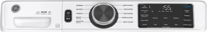 GE – 4.8 CuFt High-Efficiency Stackable Smart Front Load Washer w/UltraFresh Vent System & Microban Antimicrobial Technology – White on white