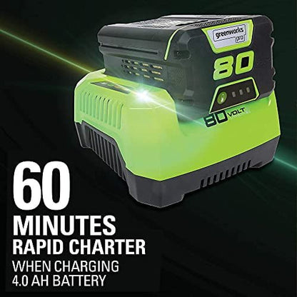 Greenworks Pro 80V 21-Inch Brushless Self-Propelled Lawn Mower, 4Ah Battery Included MO80L410