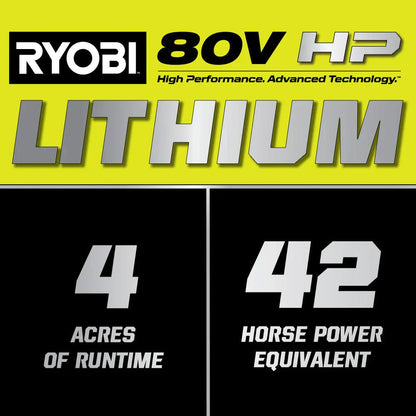 80V Max HP Lithium 54″ Brushless Electric Zero Turn Lawn Mower