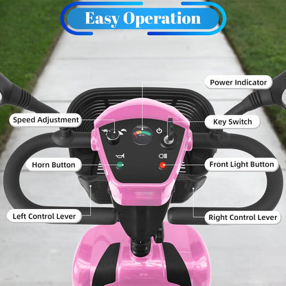 4-Wheel Mobility Scooter for Adults & Seniors, 15–30 Mile Range, 350W, Removable Battery, Compact