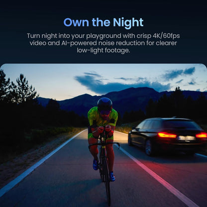 Action Camera 4K Waterproof to 52 ft with Hyper Stabilization & 3‑Hour Battery