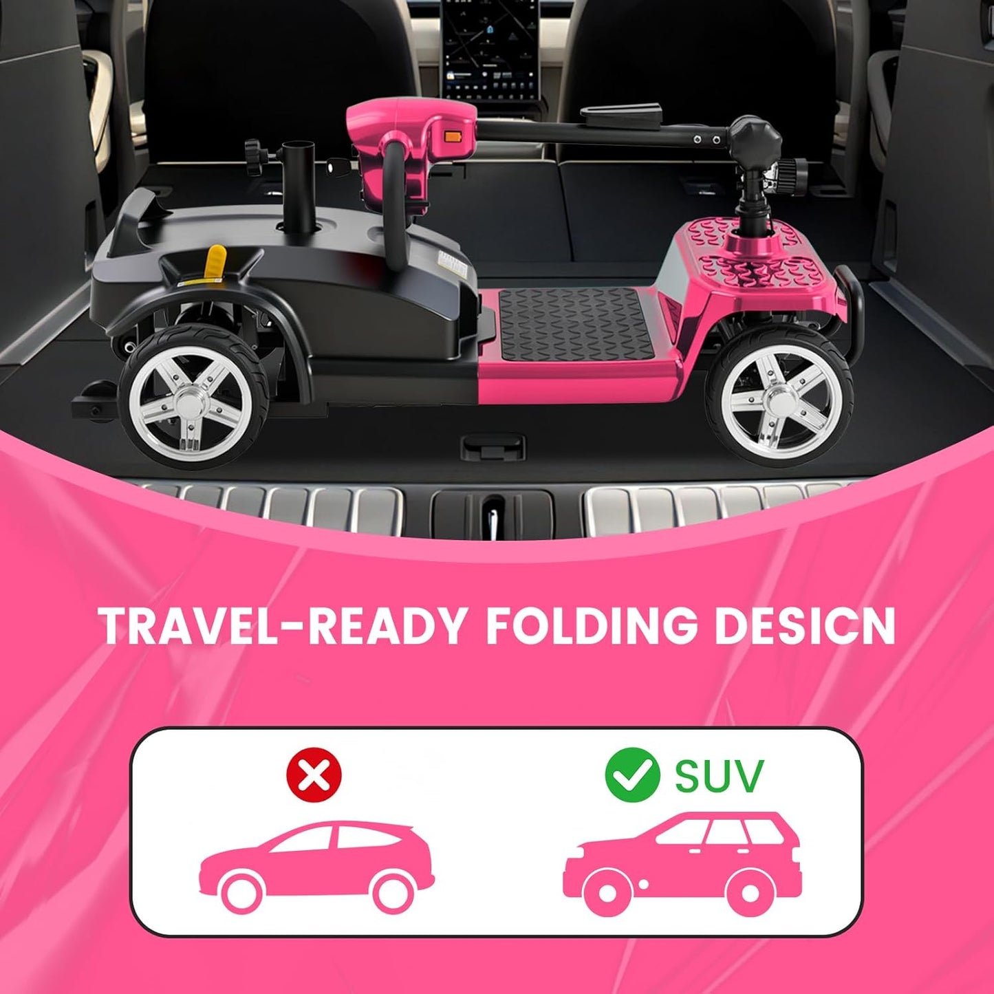 4-Wheel Mobility Scooter for Adults & Seniors, 15–30 Mile Range, 350W, Removable Battery, Compact
