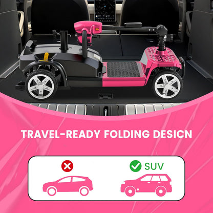 4-Wheel Mobility Scooter for Adults & Seniors, 15–30 Mile Range, 350W, Removable Battery, Compact