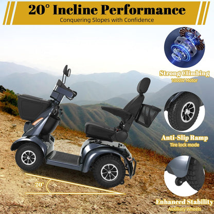 Heavy Duty Electric Mobility Scooter for Adults & Seniors, 16–32 Mile Range, 500–1000W, Off-Road