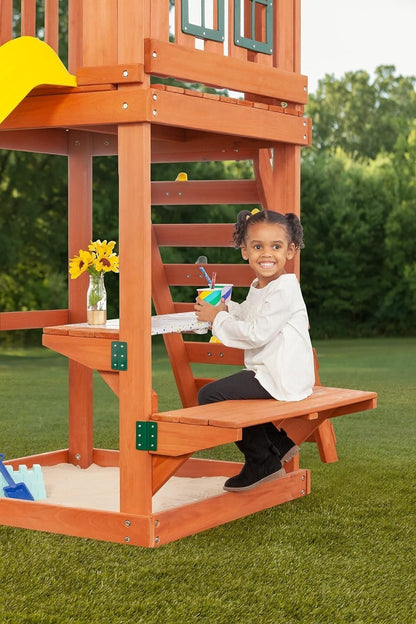 Creative Cedar Designs Cedar Cottage Wooden Swing Set