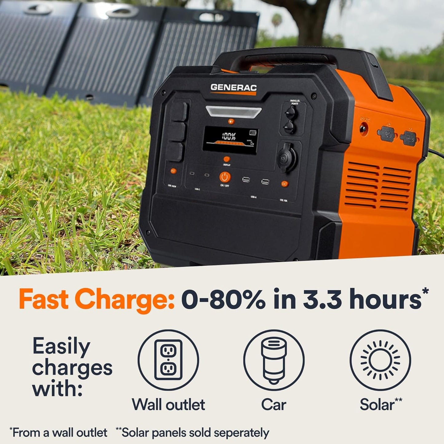 Generac 2106Wh Portable Power Station with Lithium-Ion Battery – Clean, Emission