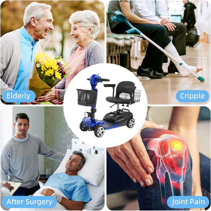 4-Wheel Mobility Scooter for Adults & Seniors, 15–30 Mile Range, 350W, Removable Battery, Compact