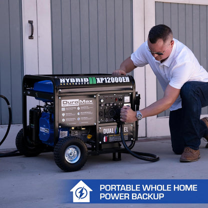 DuroMax XP13000EH 13,000-Watt Dual Fuel Portable Generator – Gas & Propane, Electric Start