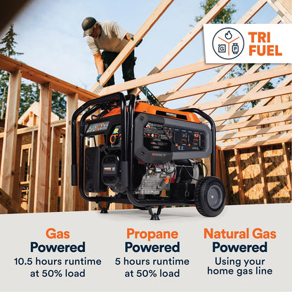 Generac 8,125 Starting Watt Portable Gas Generator – Includes Extension Cord