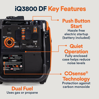 Generac 3,300-Watt Gas Powered Portable Inverter Generator – Lightweight and Compact