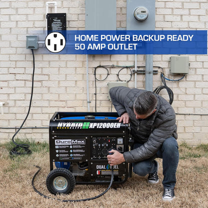 DuroMax XP13000EH 13,000-Watt Dual Fuel Portable Generator – Gas & Propane, Electric Start
