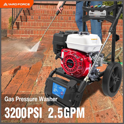 Yard Force YF3200-H Pressure Washer 3200 PSI 2.5 GPM Gas Honda GX200 196cc Engine New