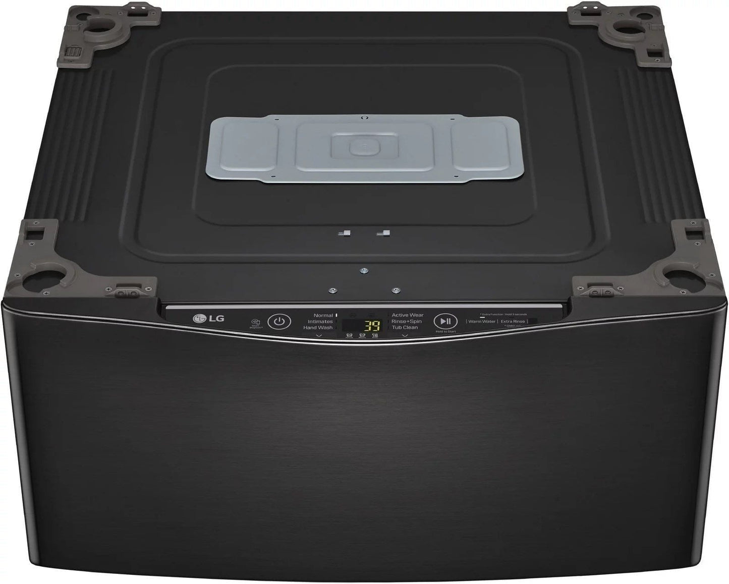 LG – SideKick 1.0 Cu. Ft. High-Efficiency Smart Top Load Pedestal Washer with 3-Motion Technology – Black steel