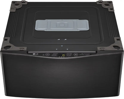 LG – SideKick 1.0 Cu. Ft. High-Efficiency Smart Top Load Pedestal Washer with 3-Motion Technology – Black steel