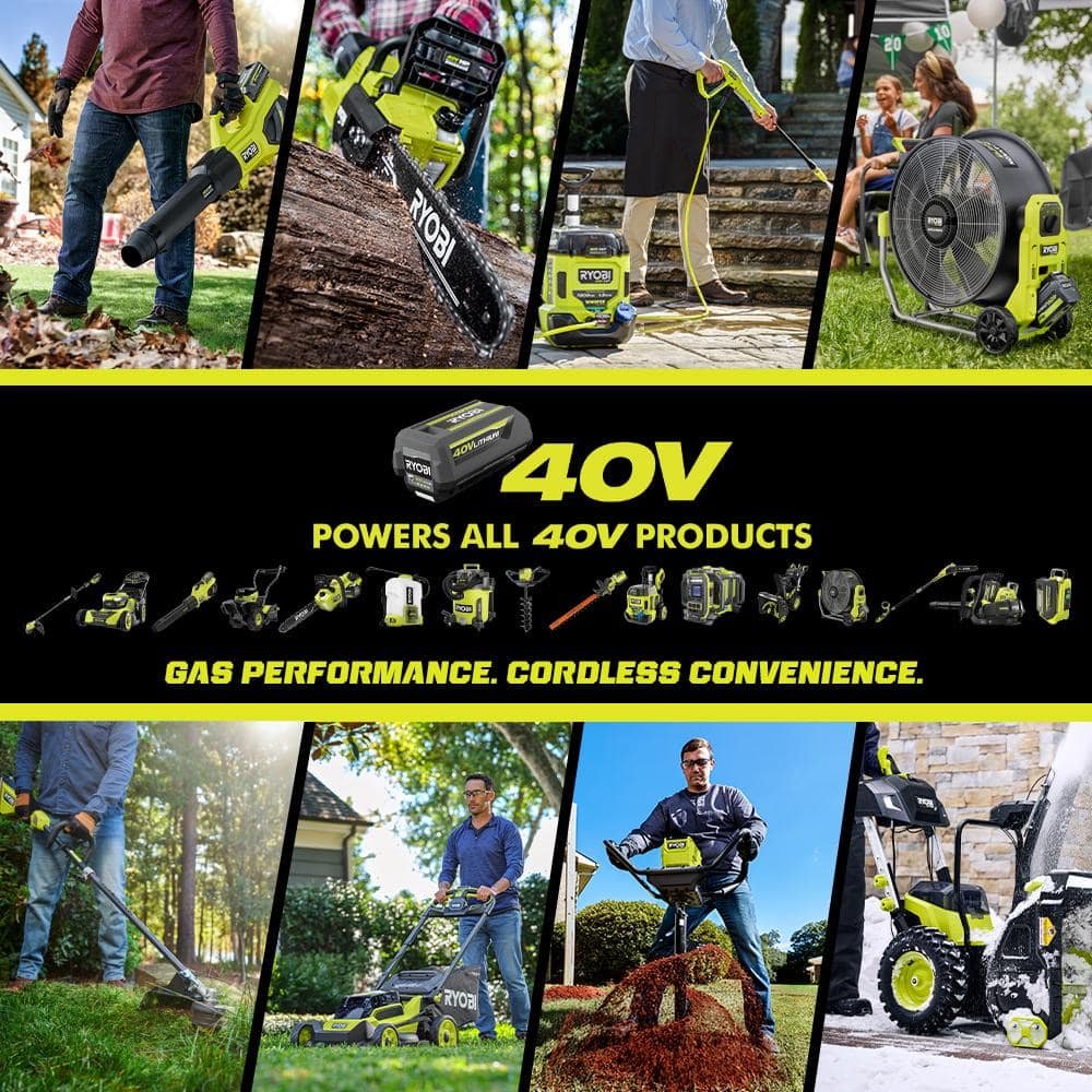 RYOBI 80V HP Brushless 42 in. Battery Electric Cordless Zero Turn Riding Mower Batteries and Charger 80V Batteries 40V